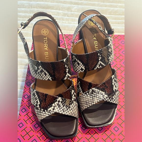 Tory Burch Snakeskin block Heel sandals - Picture 3 of 5